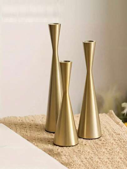 1 件金色腰烛台，完美装饰餐桌，烛光晚餐拍摄，结婚周年生日浪漫氛围，家庭客厅餐桌装饰，万圣节新年装饰，礼物毕业家居装饰圣诞装饰房间装饰圣诞节