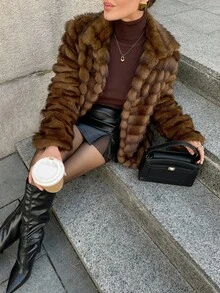 Lavishia 拼色罗纹立领开衫，时尚街头风，适合秋冬 - 彩色 - 查看 1