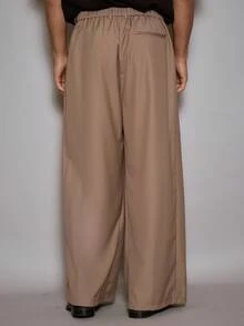 Musero Men Extra Pleated Tailored Trouser Pants Fall/SPRING SUMMER Clothes - Coffee Brown - View 4