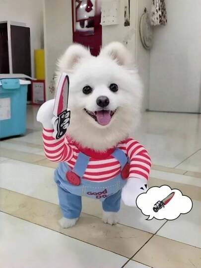 狗狗宠物服装——万圣节、圣诞节和派对趣味角色扮演服装，适合中小型犬