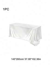 SHEIN 1 件/2 件缎面桌布，白色/奶油色/香槟色/粉色矩形桌布，光滑涤纶面料，适用于婚礼装饰、生日派对装饰、周年纪念、新娘送礼会装饰、婚礼、宴会派对活动、毕业派对装饰