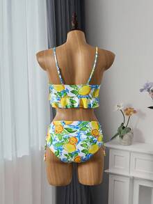 Bellisia Bộ đồ bơi 2 mảnh áo hai dây in họa tiết và quần tam giác cho nữ - Nhiều màu - Xem 2