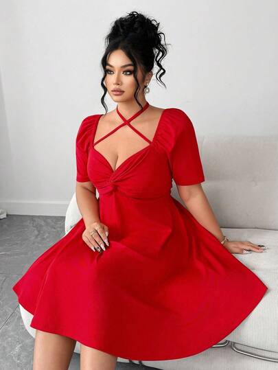 Elenzga 拥抱你内心的阴影 | 暗黑女性时尚（星期三美学）大码女装 2025 新款优雅廓形连衣裙，迷人红色 3D 花卉贴花长裙，适合返校、毕业、节日、情人节、音乐节、母亲节、万圣节、感恩节、复活节、国庆节、联欢晚会、约会、派对、婚礼、郊游