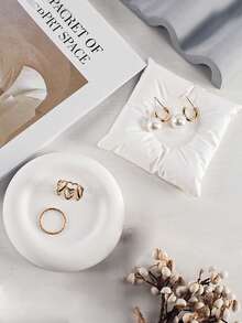 1pc - Minimalist White Decorative Ornaments Background, Wavy, Asymmetrical Staircase Style, Cosmetics, Jewelry Photo Props Photography Decorative Ornaments Background. - Multicolor - View 4