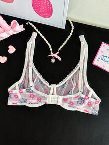 PetitDoll Áo ngực ren vá có gọng mềm mại, thoải mái cho nữ - Nhiều màu - Xem 2