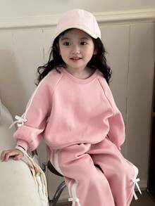 Dazy Kids 2件套女童圆领针织卫衣套装，秋季