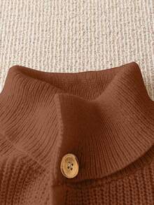 GlowEve Áo khoác cardigan dệt kim dài tay màu trơn có thắt lưng dành cho nữ, Thu/Đông - Gỗ đỏ - Xem 4