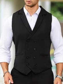 Manfinity Mode Men Double Breasted Waistcoat Without Shirt