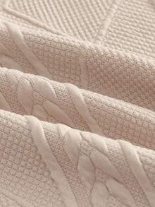 HIMLAND 2pcs/Set Men's Casual Wheat Ear Jacquard Polo Shirt Set Shirt And Pants Set Casual Two Piece Set