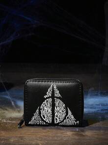 HARRY POTTER X SHEIN 1pc Foil Triangle Letter Minimalist Zipper Coin Purse For Women - Multicolor - View 1