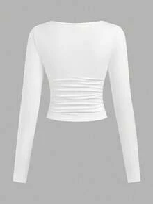 Girlism 3件套少女休闲黑白豹纹针织短款上衣，秋冬季百搭单品 - 彩色 - 查看 5