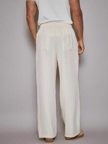 Musero Quần vải lanh ngoại cỡ chỉ dành cho kỳ nghỉ xuân hè lễ Phục sinh - Màu be - Xem 4