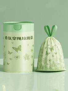 30/50/100PCS夏日清香便携垃圾袋加厚不易破家用便携式厨房客厅学生宿舍专用抽绳垃圾袋，香味清新，承受力强，精选PE材质，恒温热封，便携收口，加厚升级，清新除味，高颜值高品质 - 彩色 - 查看 13