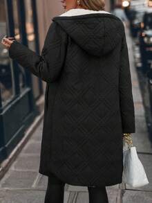 SHEIN Clasi Women's Zip-Up Hooded Padded Coat Autumn Winter Clothes For Women