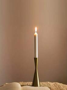 1 pièce Bougeoir de taille dorée, décoration parfaite pour la table de salle à manger, photoshoot de dîner aux chandelles, atmosphère romantique pour anniversaire de mariage, décoration de table de salon à la maison, décoration d'Halloween, du Nouvel An, cadeaux, décoration de maison pour la remise des diplômes, décorations de Noël pour la chambre