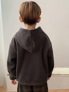 Kids Fall Casual Loose Fit Hooded Jacket, Japanese Style For Boys (Toddler) - Grey - View 6