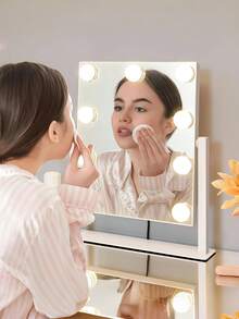 Teckwe White Vanity Mirror With Lights 12 Dimmable Bulbs Makeup Mirror With Smart Touch Control For Glam Room Bedroom Detachable Vanity Mirror With Lights Makeup Mirror , 3 Color Light Settings, Valentine's Day Gift - White - View 2