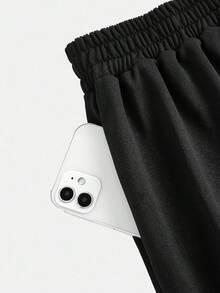 Girlism Teen Girls T-Shirt Co-Ords Solid Color Crew Neck Long Sleeve Snug Fit T-Shirt And Sweatpants Set - Black - View 5