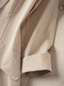 Franclia Women Solid Color Simple Daily Long Sleeve Suit Jacket - Apricot - View 7
