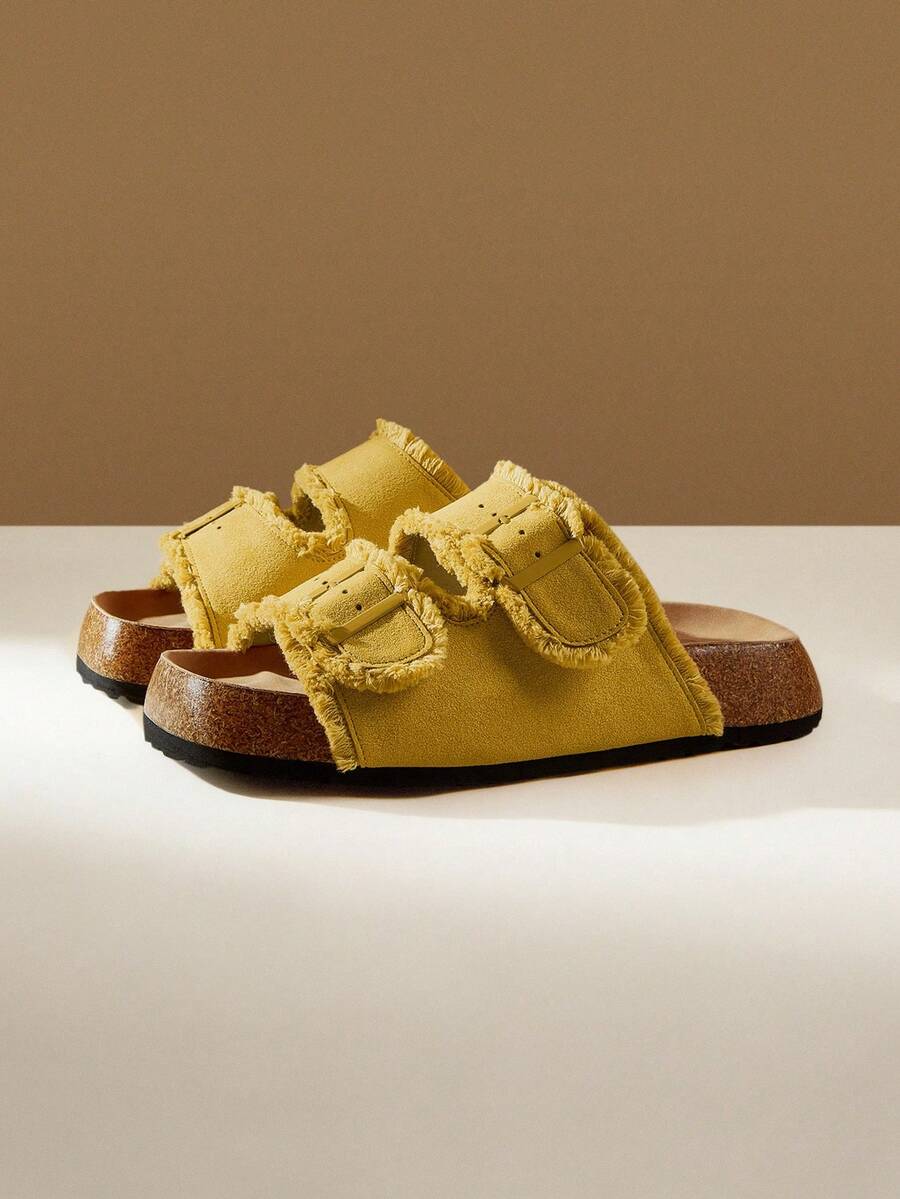 Solecia صندال نسائي أصفر بكعب منصة - أصفر - مشاهدة 1