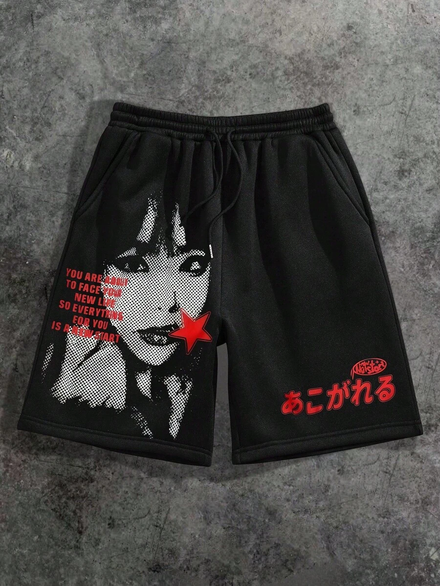 Manfinity Dauomo Men's Summer, Holiday Style, Date Night, Street Fashion, Portrait Design, Must-Have, Suitable For Photography, Daily Wear, Mature Men's Style, Men's Shorts