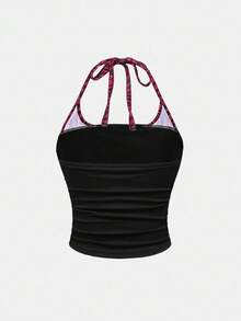 ROMWE J-Fashion Shibuya Gyaru Y2K 2 In 1 Women Tank Top - Red - View 2