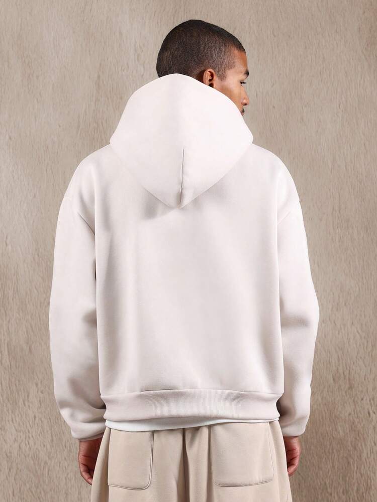 スプリットセンターポケット付きエッセンシャルヘビーウェイトフルジップパーカー