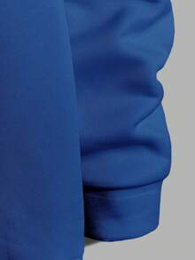 EURMUSE Nam Tiếng Anh In thư Hoodie Với dây rút - Màu xanh lam - Xem 4