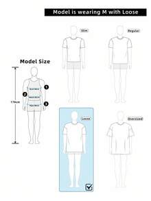 Manfinity ZONE917 Set di maglietta a maniche corte e pantaloni con stampa di lettere e personaggi dei cartoni animati, stile ampio, per uomo