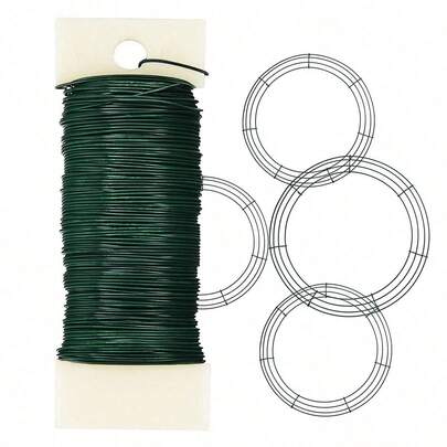 1 件花艺线 38 码桨状线 #22 适用于花环、插花、情人节、生日毕业礼物