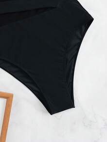 Swim Lushoire Badeanzug mit Rüschenbesatz, Kontrast Netzstoff