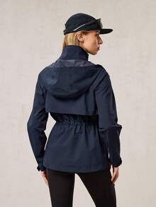 OutZeal Women Water-Resistant Windproof High Collar Outdoor Shell Jacket Winter Fall Hiking Camping - Navy Blue - View 8