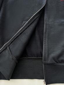 Elamini 秋季性感复古印花修身收腰短款女式卫衣 - 深灰色 - 查看 6