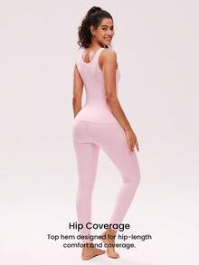 LUVLETTE Women's Thermal Underwear Ultra-Soft Base Layer Cold Weather Warm Winter PJ Set Round-Neck Innerwear Vest And Long Bottoms -Pink Lightweight And Warm Set Pajama Sets