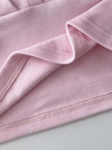 SHEIN Unity 女士深V领卫衣，褶皱腰设计，修身版型，长袖，可爱甜美美式风格，适合秋冬 - 粉色 - 查看 6