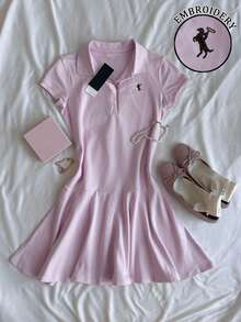 SHEIN Women's Casual Versatile Embroidered Detail Summer Dress