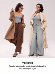 LUVLETTE Plus Women's Thermal Underwear Ultra-Soft Base Layer Cold Weather Warm Winter PJ Set Round-Neck Innerwear Vest And Long Bottoms -Dark Gray Lightweight And Warm Set Pajama Sets