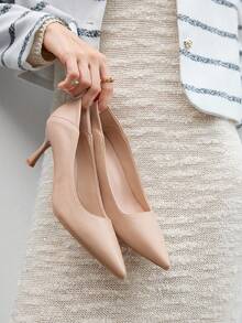 CUCCOO BIZCHIC Pointed Toe Apricot Elegant Pumps, Suitable For Commuting, Dating, Office Wear - Apricot - View 1