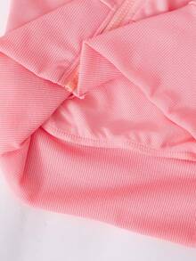 少女甜美又个性的蝴蝶印花短款拉链卫衣，春秋/秋冬款 - 粉色 - 查看 8