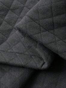 FRIFUL Vestito lungo con cappuccio, manica lunga, con motivo a rombi testurizzato, vestibilità morbida, casual e versatile, adatto per l'autunno - Grigio - Visualizzare 7