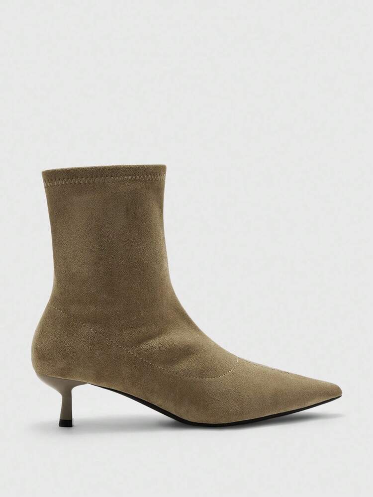 CUCCOO BIZCHIC Stivaletti alla caviglia con tacco basso e punta affusolata, stile britannico alla moda, stivali Chelsea neri versatili
