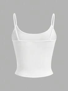 SHEIN EZwear 4 buah Tank Top Kasual Ketat Pendek untuk Wanita, Cocok untuk Musim Panas - Putih - View 9