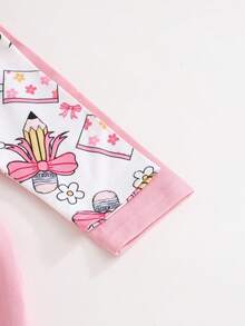 SHEIN 休闲宽松圆领长袖女婴连衣裙 - 彩色 - 查看 4