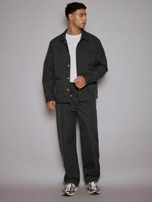 Musero Long Sleeve Button Through Premium Jacket Only Fall/SPRING SUMMER - Navy Blue - View 4