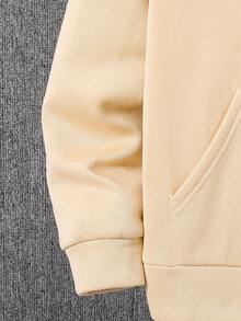 Tween Boys Casual Versatile Letter Print Oblique Placket Hoodie With Black Pants 2 Pieces Set, Suitable For Autumn/Winter Casual, Outdoor, School, Party, Teen Boys Hoodie And Sweatpants Set, 2 Piece Teen Boys Hoodie And Sweatpants Fall