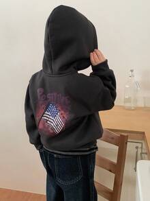 DAZY 幼儿男童连帽宽松休闲长袖运动衫 - 灰色 - 查看 7