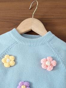 SHEIN Vintaside Kids Set 2 buc. pulover tricotat și pantaloni cu dungi pentru bebeluși, asortat, elegant și la modă, confortabil pentru toamnă/iarnă, potrivit pentru casual, acasă, în aer liber și călătorii