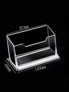 1 pieza 2 piezas Caja de almacenamiento de escritorio de acrílico transparente creativa para suministros de oficina, caja de tarjetas de visita de plástico, de vuelta a la escuela - Multicolor - Ver 2