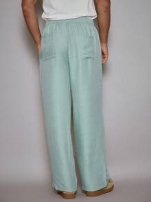Musero 超大款亚麻裤（仅下装）春夏假期复活节 - 薄荷綠 - 查看 4