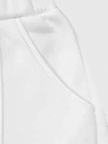 SHEIN Explorewe 青少年男童休闲长袖运动衫和裤子套装 - 白色 - 查看 7